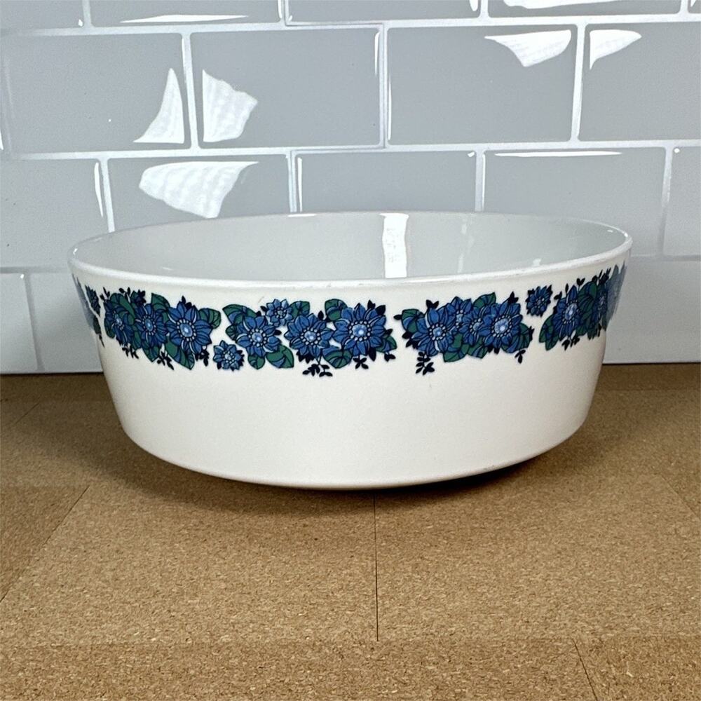 Vintage Corning Centura Evening Song Pattern Bowl Floral Rim Mid Century